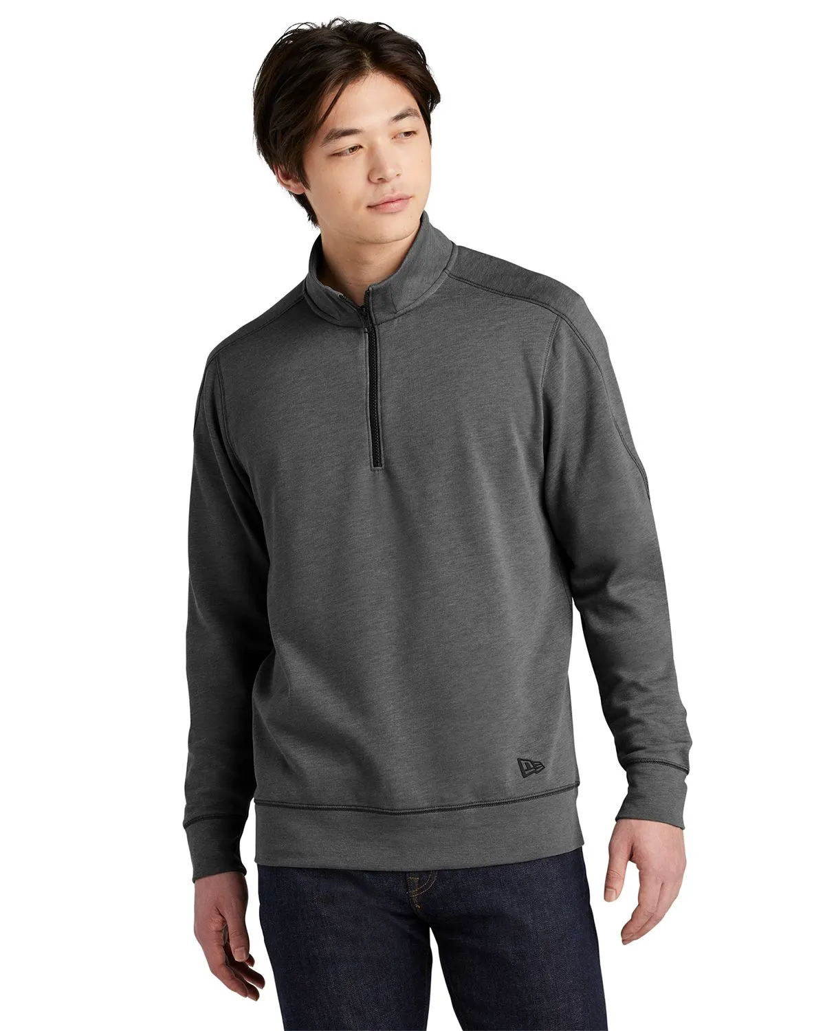 New Era NEA512 Men's Tri-Blend Fleece 1/4-Zip Pullover